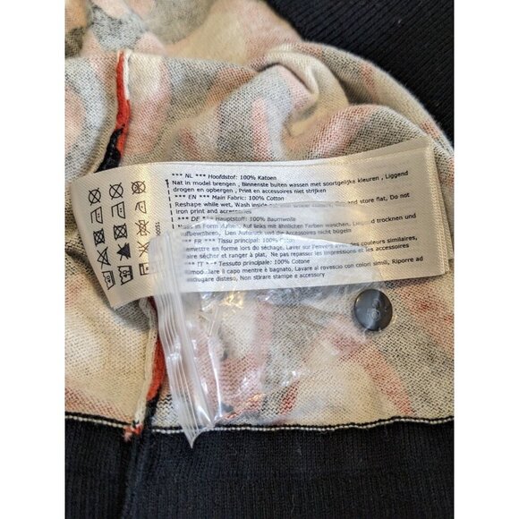 Garcia Womens Large Cardigan Black Red Print Lightweight Button Front Cotton - Picture 7 of 7